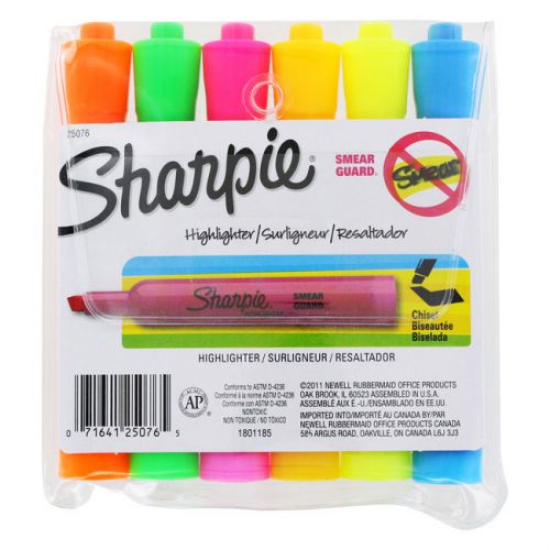 Sharpie Tank Style Highlighters, Chisel Tip, Assorted, 3 Sets of 6