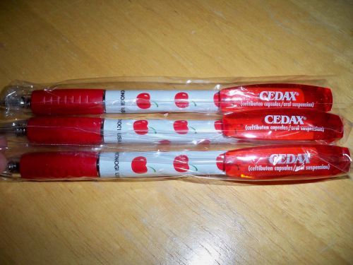 Cedax Cherry Pens - Set of Three - Drug Rep Pharma Collectible