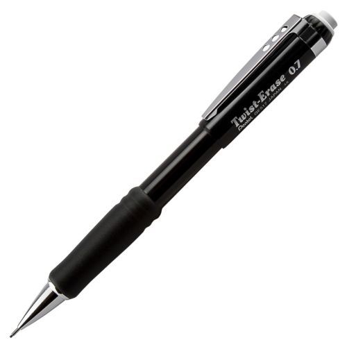 Pentel twist eraser iii automatic pencil - 0.7 mm lead size - black (qe517a) for sale