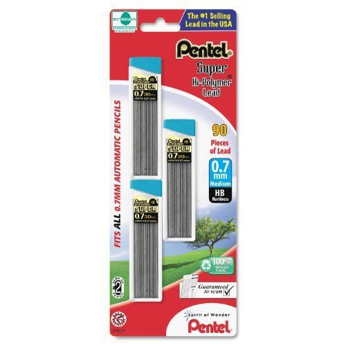 Pentel super hi-polymer automatic pencil lead - 0.70 mmblack - 90 / (c27bphb3k6) for sale