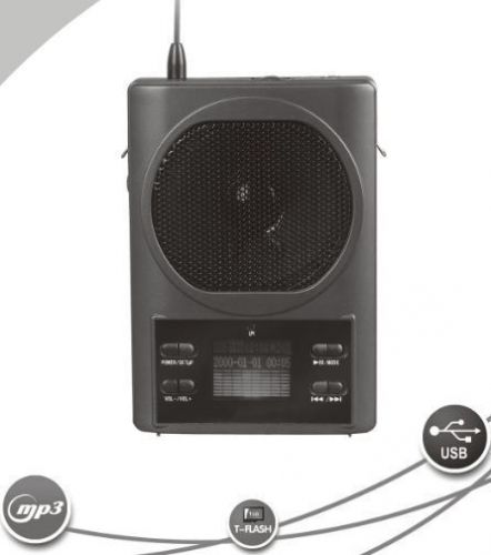 Portable 30W Waistband Voice Booster Mini PA Amplifier Loudspeaker micropho FM