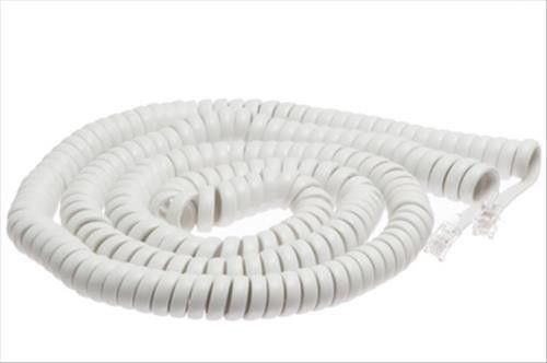 3 pack 25 foot white telephone handset curly cord compatible with all phones for sale