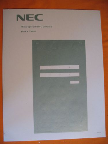 NEC DTP-8D-1 DTU-8D-2  Paper Desi Label,  *NEW*
