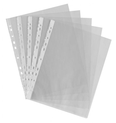 Qty 100 A4 Clear Punched Pockets Multi Punched To Suit All Binders  Top Opening