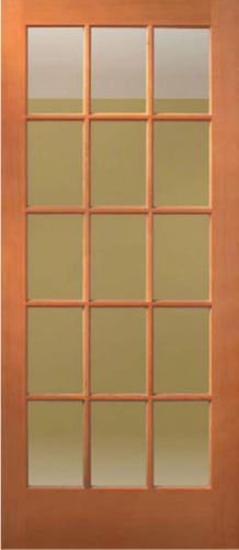 1 Lite 10 Lite or 15 Lite Hemlock Solid Exterior French Doors Patio Door Slabs