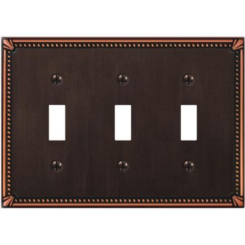 Antique bronze zinc switch wall plate-3tgl bead abrz wallplate for sale