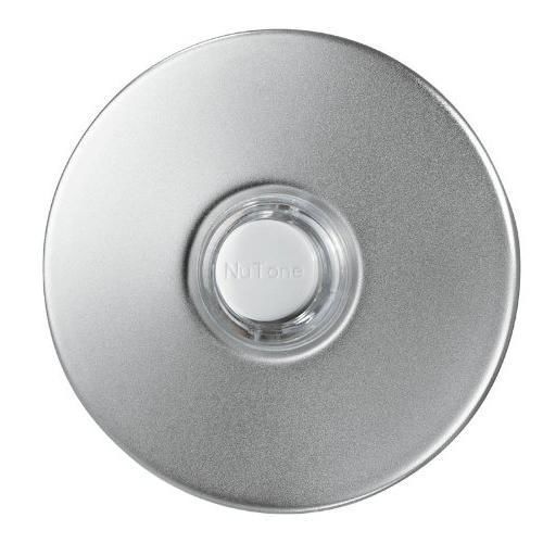 NuTone PB41LSN Wired Lighted Door Chime Push Button, Round, Satin Nickel New