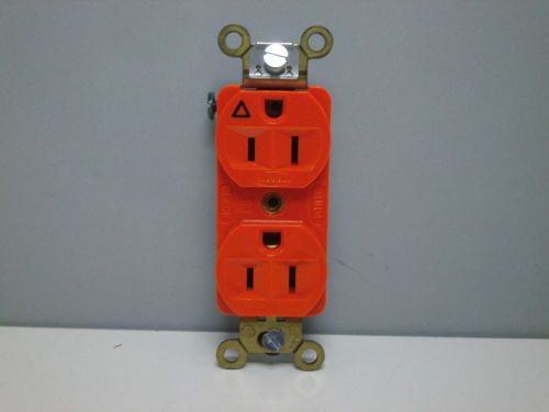 Hubbell IG-5262 Duplex Receptacle Isolated Ground 15A 2P 3W 125V 5-15R Orange