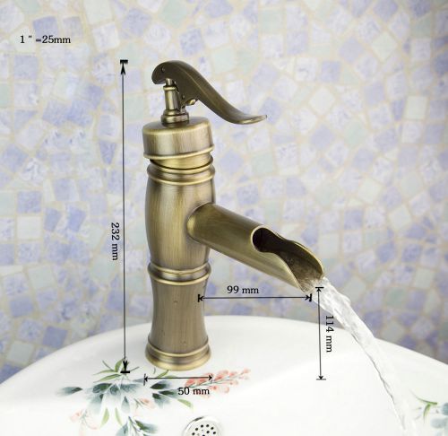 Brand new bathroom single handle deck mounted faucet taps antique brass