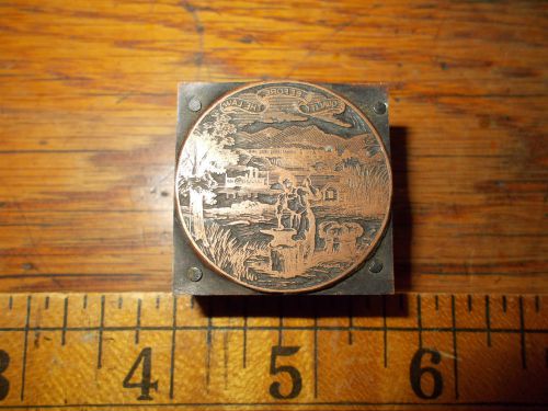 Vintage Nebraska Seal Copper Printing Plate Block
