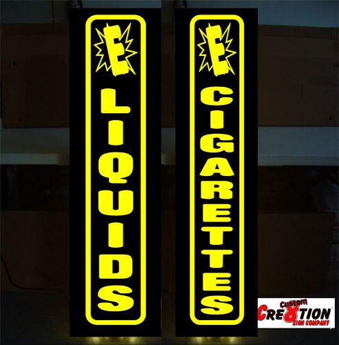 2 led light box signs - 36&#034;x12&#034; - e cigarettes &amp; e liquids - window signs for sale