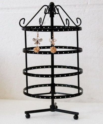 New 144 holes black color rotating earrings jewelry display stand rack holder