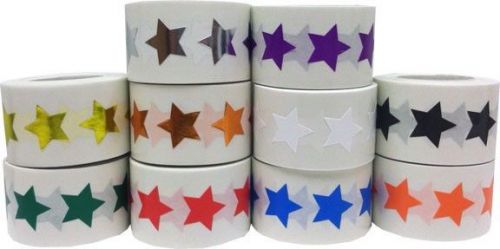 Star Stickers - 10 color pack of 3/4&#034; Star shaped labels - 5000 Total Stickers