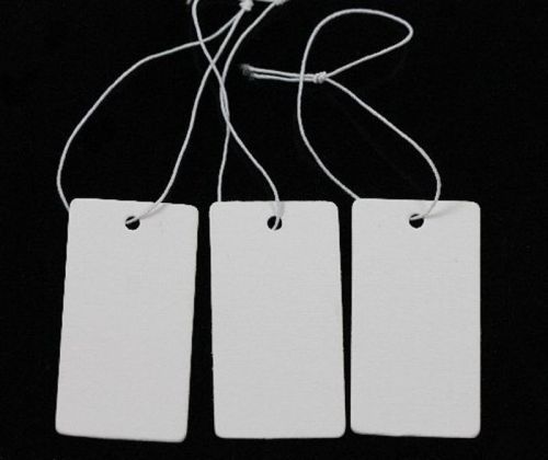New Style Splendid 100pcs White Paper Price Label Tag With Elastic String 43mm