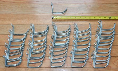 LOT of 60! Vtg. ~ 3&#034; Double Loop Pegboard Hooks Holders Hangers Tools Organizer