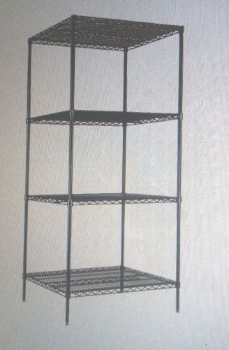 Wire shelving starter kit, 4 shelves, 36w x 24d x 72,black for sale