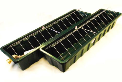 COMBO 30&#034; FOREST GREEN AUTOMATIC CHICKEN TROUGH WATERER &amp; FEEDER POULTRY COOP