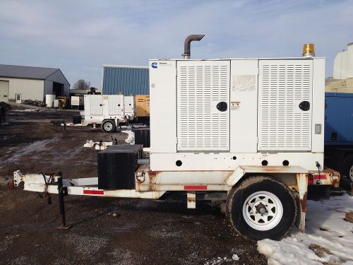Cummins onan 35 kw generator portable single axle trailer with fuel tank 12 lead for sale