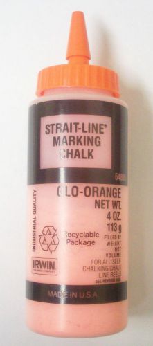 (6) IRWIN STRAIGHT-LINE 4 OZ. Marking GLO-ORANGE Chalk - Chalk Lines Refill