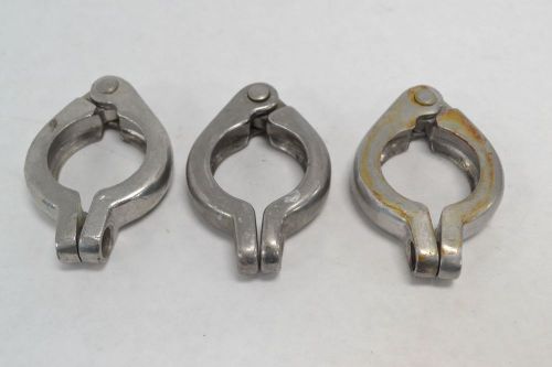LOT 3 NEW TRI CLOVER 1-3/4IN STAINLESS HEAVY DUTY PIPE COMPATIBLE CLAMP B266425