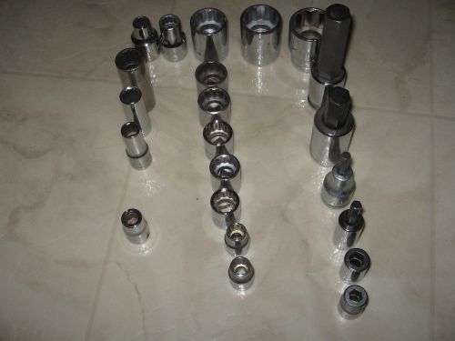 VARIOUS MISCELLANEOUS 1/2&#039;&#039; and 3/8&#039;&#039; DRIVE SOCKETS MOST NEW std and metric