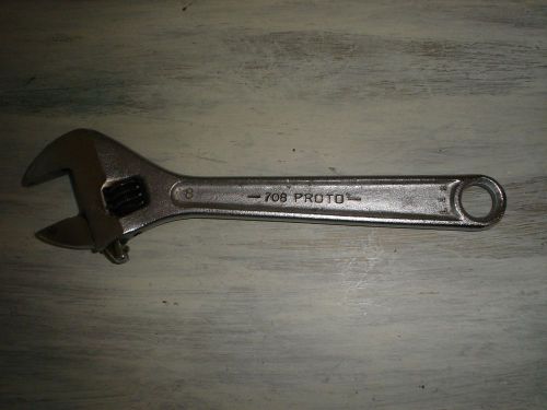 Vintage Proto 8&#034; Adjustable Crescent Wrench #708 - Made in USA