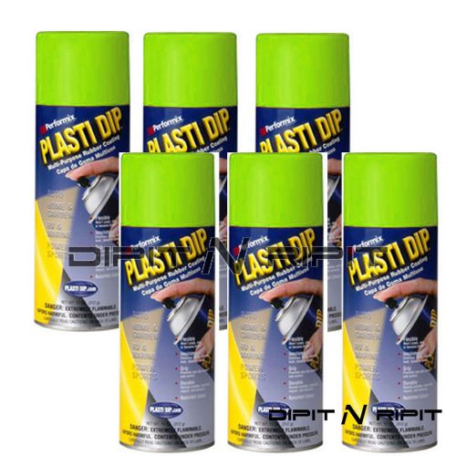 Performix Plasti Dip Matte Lime Green 6 Pack Rubber Dip Spray Cans Coating