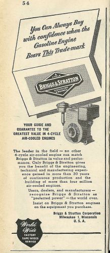Sept. 1949 Briggs &amp; Stratton Milwaukee,Wis.  Gasoline Engine ad