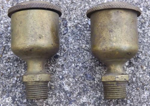 Pair Brass machine or engine oil cups 5/8&#034; thread OD