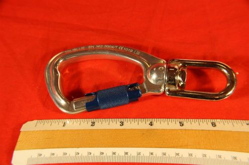 1 trublue auto-locking 6000 lb.   large al carabiner with a steel swivel base for sale