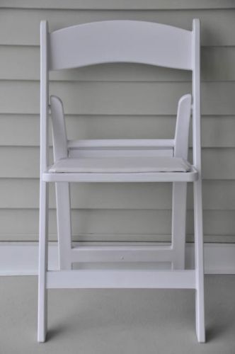 144 Folding Chairs White Resin Stacking Country Club Party Event Catering Chair