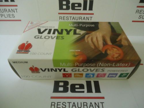 *NEW* 100 Powdered Vinyl Food Service Gloves - USDA Approved - Size Medium