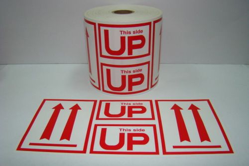250 Labels of LARGE 4x9 Double Red ARROW This Side Up Shipping Rolls