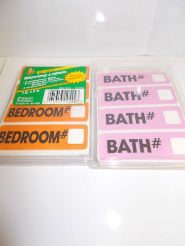 Four (4) packages of moving labels. 30 count in each pack. room specific for sale