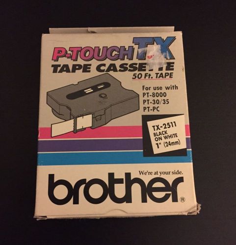 Brothers P Touch Tape Cassettes Tx 1511 Black/White 1&#034; 24mm PT-8000 PT-30/35