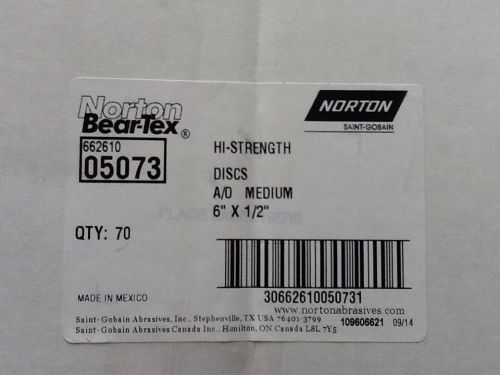 Norton Bear-Tex 6&#034;x1/2&#034; Aluminum Oxide Disc. #66261005073 (Box Of 70)