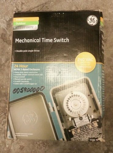 New ge 15164 mechanical time switch indoor / outdoor heavy duty 24 hour for sale