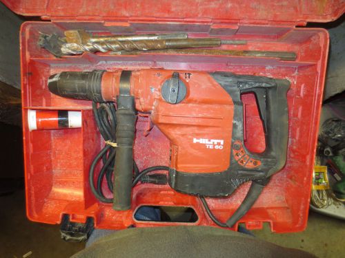 HILTI TE 60 COMBIHAMMER ROTARY HAMMER DRILL WITH CASE bits