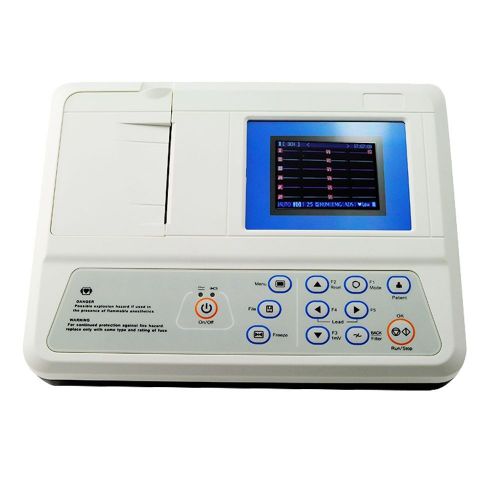 Portable 3-Channel 5-inch Color LCD Digital Electrocardiograph ECG EKG Machine b