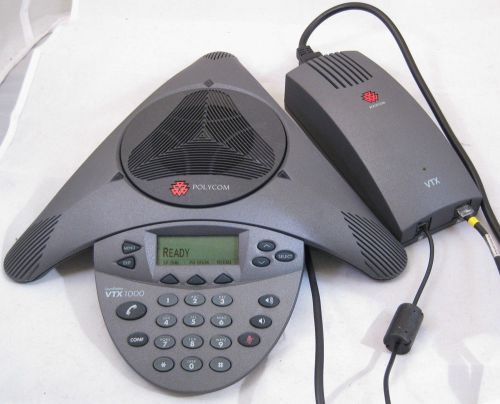 Polycom VTX1000 Conference Phone W/ VTX Universal Module &amp; Accessories