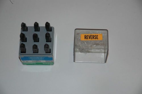 9 piece set of 3/32, reverse steel number stamps