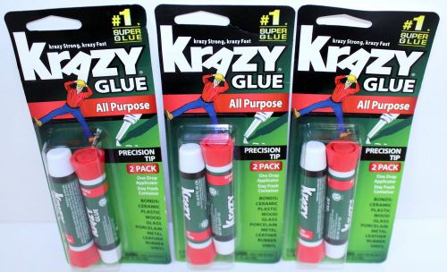 Super Glue Krazy Glue, 6 Pack Krazy Glue Instant One Drop Applicator .07 Oz Each