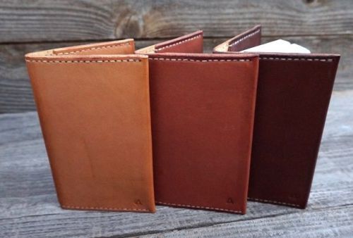 Custom leather, hand stitched, lined, field notes cover - russett for sale