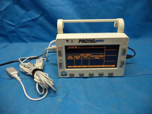 Protocol Smartcuf Propaq Encore Model 206 EL Patient Monitor w/ SP02 &amp; ECG/EKG