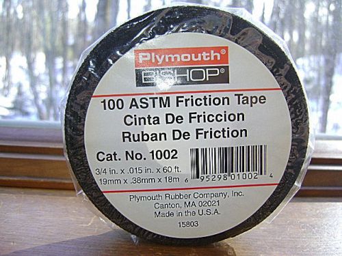 50 ROLLS PLYMOUTH BISHOP 100 ASTM FRICTION TAPE CAT NO 1002 60 FT  3/4&#034; BY 0.15&#034;