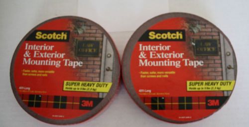 Scotch Interior &amp; Exterior &amp; Mounting Tape (Two Rolls 1 inch x 450 inches each)