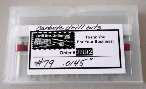10 each solid carbide drill bits, #79 .0145&#034; for sale