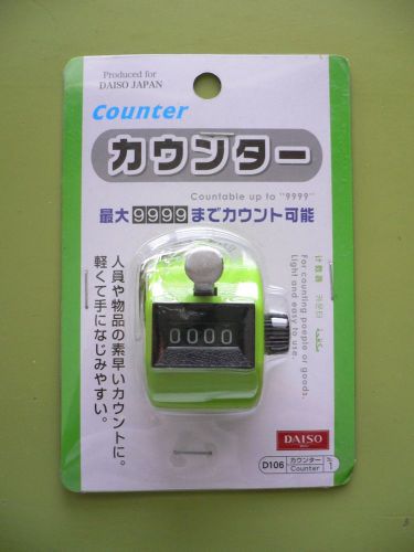 4-Digit Manual Hand Counter Golf Tally Clicker BNIP~Neon Green~