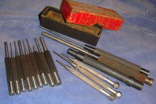 USED lot STARRETT punch punches tools vtg various sizes some bent NR