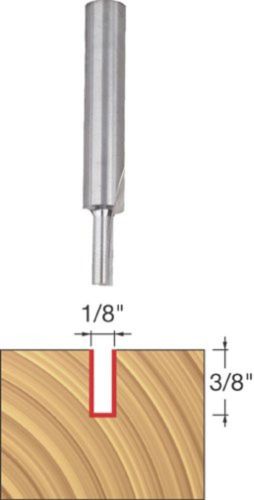 Freud 04-100 1/8-inch diameter by 3/8-inch double flute straight router bit w... for sale